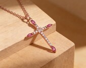 Rose Gold Cross Necklace — photo 1