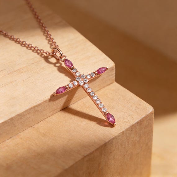 Rose Gold Cross Necklace