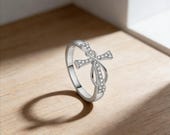 CZ Cross Ring for Women — photo 4