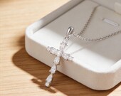 Dainty Teardrop Cross Necklace 925 Sterling Silver — photo 1