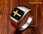 Minimalist Cross Ring for Men — photo 2