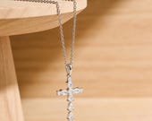 Dainty Teardrop Cross Necklace 925 Sterling Silver — photo 4