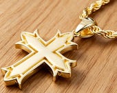 Sterling Silver Fleur Cross Pendant with Cubic Zirconia/Moissanite — photo 6
