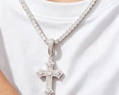Sterling Silver Cross Pendant with Zirconia or Moissanite — photo 8