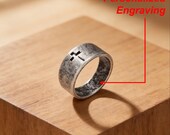 Wide Cross Ring Men, Minimalist Hollow Out Cross Band — photo 5