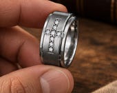 Diamond Cross Wedding Ring Men — photo 4