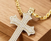 Iced Out Cross Pendant with Zirconia or Moissanite — photo 4