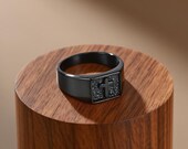 Rectangular Cross Signet Ring Men — photo 9