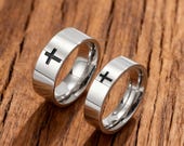 Minimalist Cross Band Ring Set — photo 5