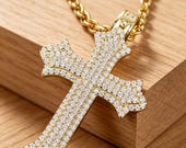 Iced Out Cross Pendant with Zirconia or Moissanite — photo 6