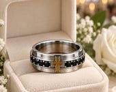 Black Onyx Cross Wedding Ring Men — photo 4