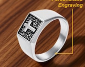 Rectangular Cross Signet Ring Men — photo 2