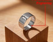 Wide Cross Ring Men, Minimalist Hollow Out Cross Band — photo 3