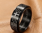 Lord’s Prayer Spinner Ring for Men - Christian Cross Band — photo 3