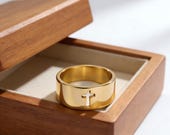 Wide Cross Ring Men, Minimalist Hollow Out Cross Band — photo 10