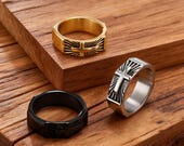 3D Sunburst Cross Ring – Christian Jewelry for Men — photo 2