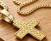Sterling Silver Baguette Cross Pendant with Cubic Zirconia — photo 4