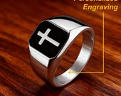 Minimalist Cross Ring for Men — photo 4