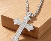 Iced Out Cross Pendant with Zirconia or Moissanite — photo 3