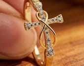 CZ Cross Ring for Women — photo 2