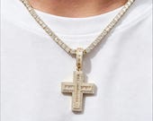 Sterling Silver Baguette Cross Pendant with Cubic Zirconia — photo 7