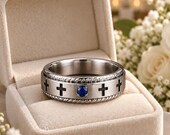 Cross Wedding Ring Men — photo 4