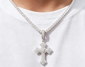 Sterling Silver Cross Pendant with Cubic Zirconia — photo 7