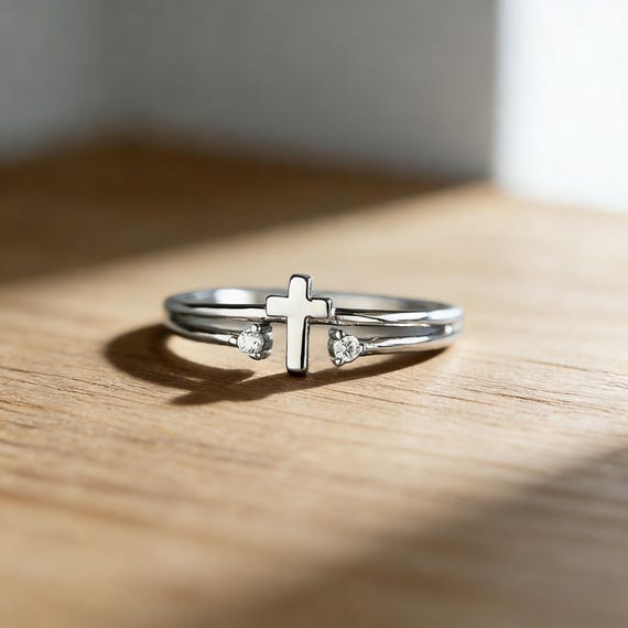 Minimalist Cross Ring for Women