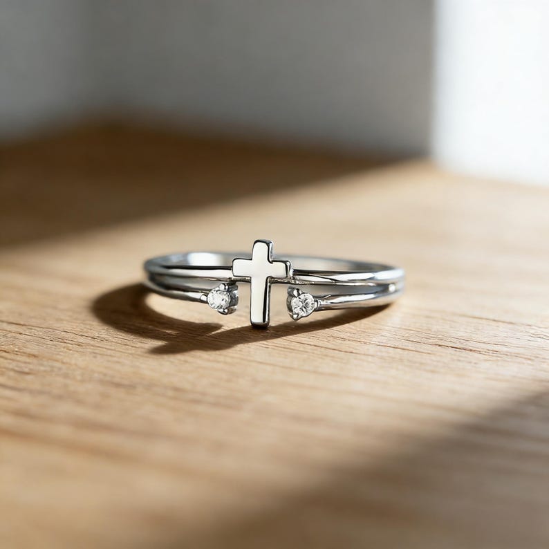 Minimalist Cross Ring for Women