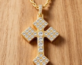 Sterling Silver Pavé Cross Pendant with Zirconia or Moissanite — photo 5