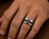 Black Onyx Cross Wedding Ring Men — photo 2