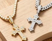 Sterling Silver Cross Pendant with Zirconia or Moissanite — photo 7