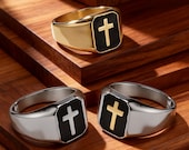 Minimalist Cross Ring for Men — photo 1