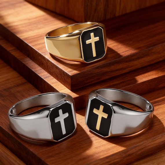 Minimalist Cross Ring for Men
