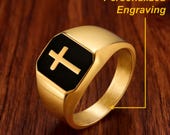 Minimalist Cross Ring for Men — photo 3
