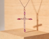 Rose Gold Cross Necklace — photo 2