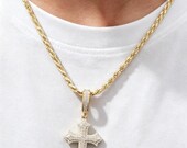 Iced Out Cross Pendant with Zirconia or Moissanite — photo 8