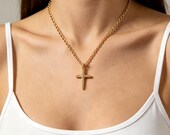 14K Gold Cross Pendant — photo 2