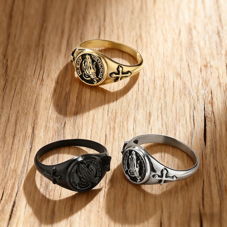 Prayer Hands Cross Ring