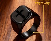 Men’s Signet Cross Ring — photo 3