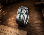 Emerald Cross Ring Men — photo 2