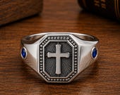 Christian Cross Signet Ring Men — photo 1