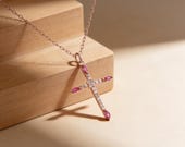 Rose Gold Cross Necklace — photo 6