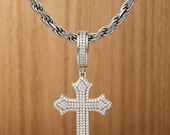 Iced Out Cross Pendant with Zirconia or Moissanite — photo 2