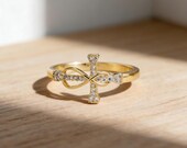 CZ Cross Ring for Women — photo 3
