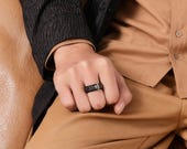 Lord’s Prayer Spinner Ring for Men - Christian Cross Band — photo 4