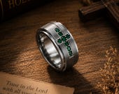 Emerald Cross Ring Men — photo 1