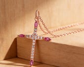Rose Gold Cross Necklace — photo 3