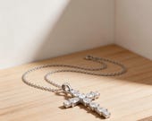 Dainty Teardrop Cross Necklace 925 Sterling Silver — photo 5