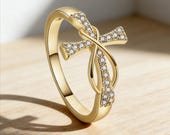 CZ Cross Ring for Women — photo 1